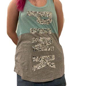 pink by victoria secret sparkly sequin large tank top 2010's